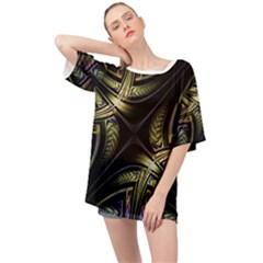 Fractal Texture Pattern Oversized Chiffon Top by HermanTelo