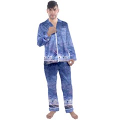 Gouttes D eau Galaxy Men s Satin Pajamas Long Pants Set by kcreatif
