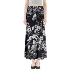 Fleurs De Cerisier Noir & Blanc Full Length Maxi Skirt by kcreatif