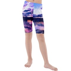 Photo Coucher Du Soleil Effet Galaxy Kids  Mid Length Swim Shorts by kcreatif