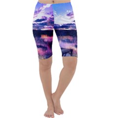 Photo Coucher Du Soleil Effet Galaxy Cropped Leggings  by kcreatif