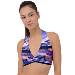 Photo Coucher Du Soleil Effet Galaxy Halter Plunge Bikini Top by kcreatif