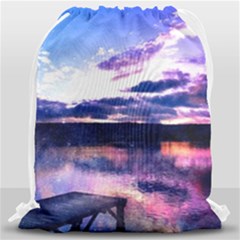 Photo Coucher Du Soleil Effet Galaxy Drawstring Bag (large) by kcreatif