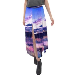 Photo Coucher Du Soleil Effet Galaxy Velour Split Maxi Skirt by kcreatif