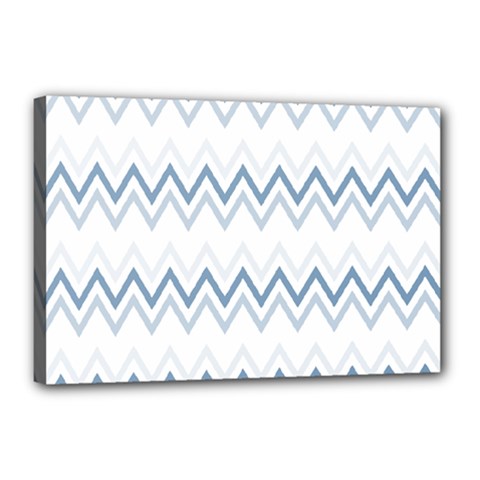 Chevrons Bleus/blanc Canvas 18  X 12  (stretched) by kcreatif