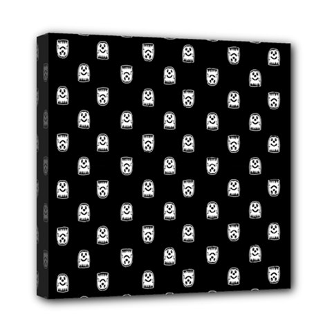 Sketchy Cartoon Ghost Drawing Motif Pattern Mini Canvas 8  X 8  (stretched) by dflcprintsclothing
