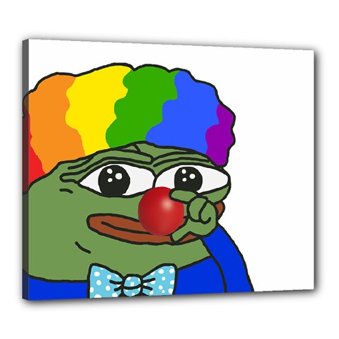 Clown World Pepe The Frog Honkhonk Meme Kekistan Funny Canvas 24  X 20  (stretched) by snek