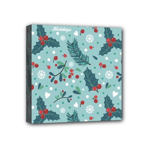 Seamless Pattern With Berries Leaves Mini Canvas 4  X 4  (stretched) by Vaneshart