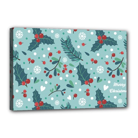Seamless Pattern With Berries Leaves Canvas 18  X 12  (stretched) by Vaneshart