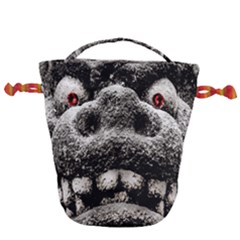 Monster Sculpture Extreme Close Up Illustration 2 Drawstring Bucket Bag by dflcprintsclothing