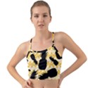 Ananas Chevrons Noir/Jaune Mini Tank Bikini Top View1