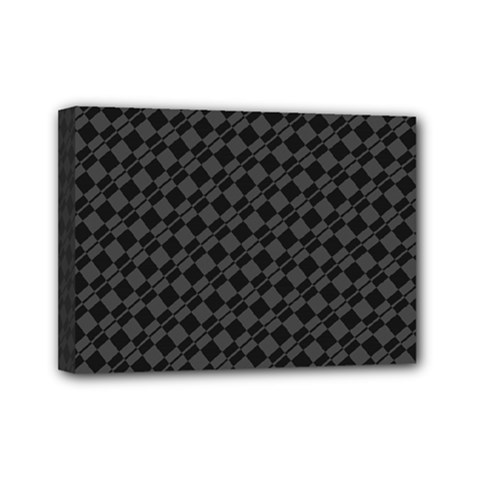 Damiers Abstrait Gris/noir Mini Canvas 7  X 5  (stretched) by kcreatif