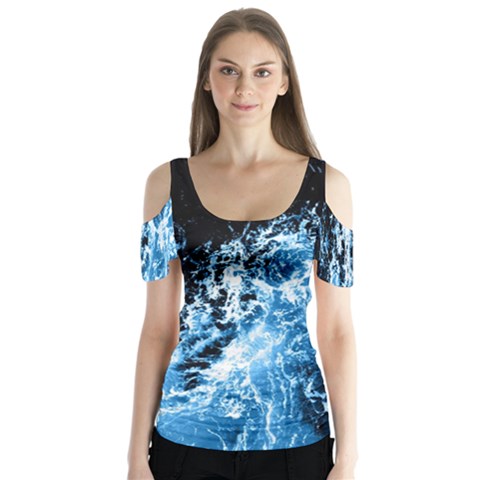 Photo Vagues  Butterfly Sleeve Cutout Tee  by kcreatif
