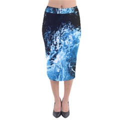Photo Vagues  Velvet Midi Pencil Skirt by kcreatif