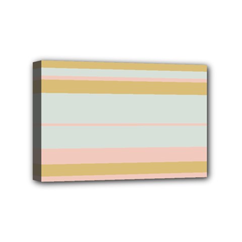 Bandes Rose/doré/vert Mini Canvas 6  X 4  (stretched) by kcreatif