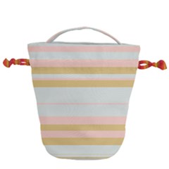 Bandes Rose/doré/vert Drawstring Bucket Bag by kcreatif