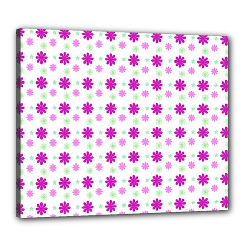 Background Flowers Multicolor Purple Canvas 24  X 20  (stretched) by HermanTelo