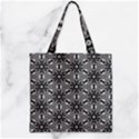 Black And White Pattern Zipper Grocery Tote Bag View1