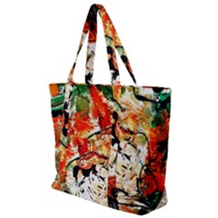 Lilies In A Vase 1 4 Zip Up Canvas Bag by bestdesignintheworld