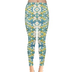 Colored Geometric Ornate Patterned Print Leggings  by dflcprintsclothing