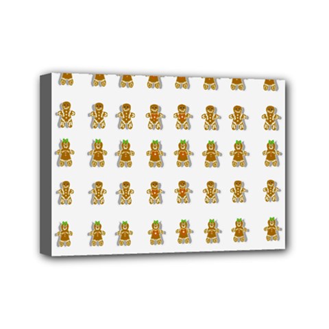 Ginger Breads Dancing So Merry Mini Canvas 7  X 5  (stretched) by pepitasart