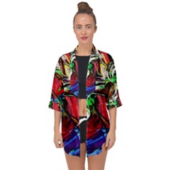 Lillies In The Terracotta Vase 3 Open Front Chiffon Kimono by bestdesignintheworld