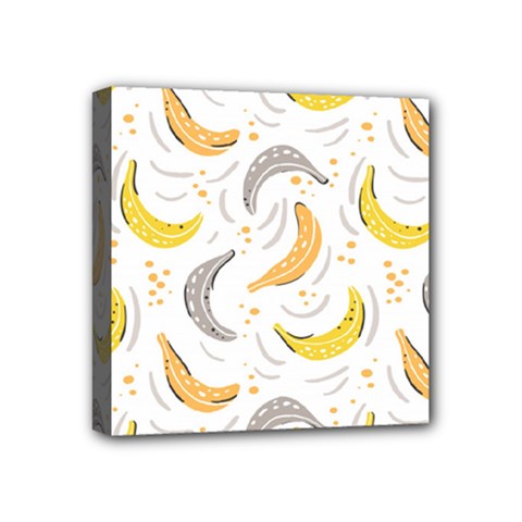 Seamless Stylish Pattern With Fresh Yellow Bananas Background Mini Canvas 4  X 4  (stretched) by Wegoenart