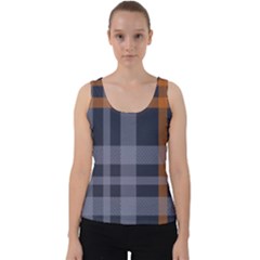 Seamless Pattern Check Fabric Texture Velvet Tank Top by Wegoenart