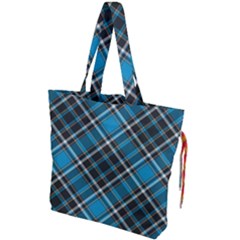 Tartan Scotland Seamless Plaid Pattern Vintage Check Color Square Geometric Texture Drawstring Tote Bag by Wegoenart