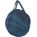 Abstract Glowing Blue Wave Lines Pattern With Particles Elements Dark Background Giant Round Zipper Tote View1