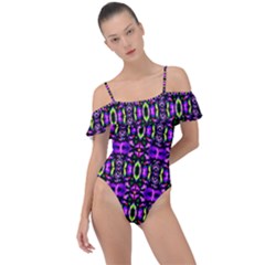 Abstract-r-5 Frill Detail One Piece Swimsuit by ArtworkByPatrick