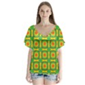 Nadallaa V-Neck Flutter Sleeve Top View1