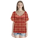 Nakanno V-Neck Flutter Sleeve Top View1