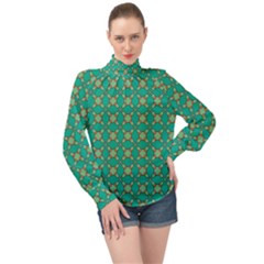 Callanish High Neck Long Sleeve Chiffon Top by deformigo