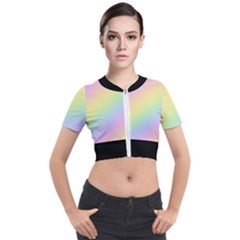 Pastel Goth Rainbow  Short Sleeve Cropped Jacket by thethiiird