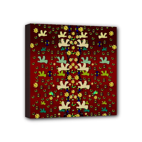 Happy Birds In Freedom And Peace Mini Canvas 4  X 4  (stretched) by pepitasart
