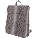 Python Snakeskin Print Flap Top Backpack View1