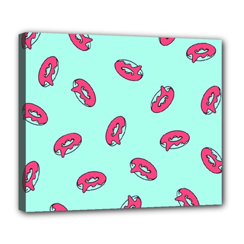 Donuts Pattern Food Colourful Deluxe Canvas 24  X 20  (stretched) by Vaneshart