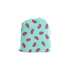Donuts Pattern Food Colourful Drawstring Pouch (small) by Vaneshart