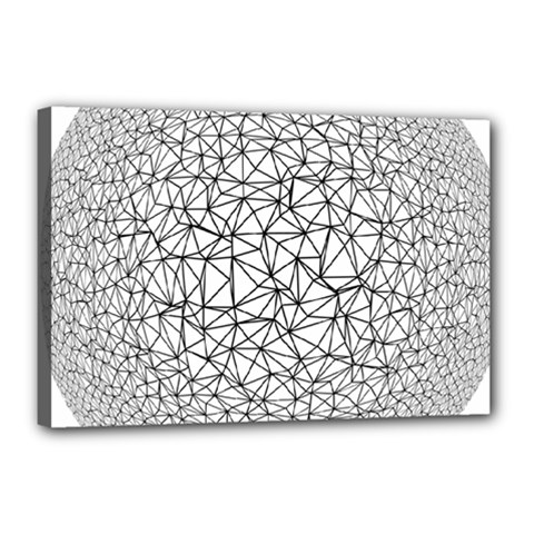 Triangle Poly Low Poly Background Canvas 18  X 12  (stretched) by Vaneshart