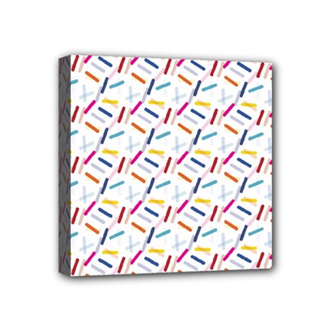 Sprinkles Flat Design Patter Food Mini Canvas 4  X 4  (stretched) by Vaneshart