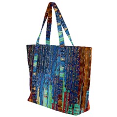 Matrix City Urbanization Technology Zip Up Canvas Bag by Vaneshart