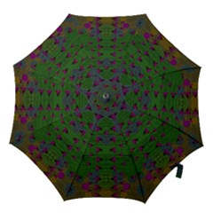Happy Flower Fish Living In Peace On The Reef Hook Handle Umbrellas (medium) by pepitasart
