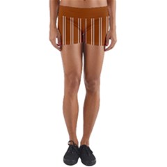 Nice Stripes - Burnt Orange Yoga Shorts by FashionBoulevard