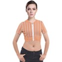 Nice Stripes - Cantaloupe Orange Short Sleeve Cropped Jacket View1