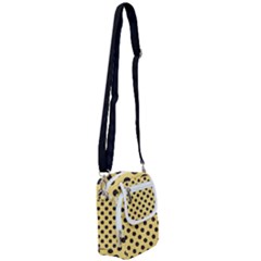 Polka Dots Black On Mellow Yellow Shoulder Strap Belt Bag by FashionBoulevard