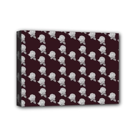 White Rose In Maroon Mini Canvas 7  X 5  (stretched) by snowwhitegirl