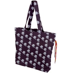 White Rose In Maroon Drawstring Tote Bag by snowwhitegirl