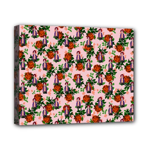 Fiola Pattern Pink Canvas 10  X 8  (stretched) by snowwhitegirl