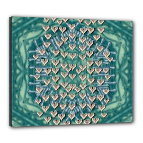 Heavy Metal Hearts And Belive In Sweet Love Canvas 24  X 20  (stretched) by pepitasart
